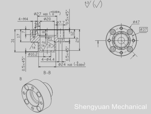 Taşıyıcı Kompresör Seal Parçaları Mühür Vücut Mil Torna SUS304 CNC Hassas