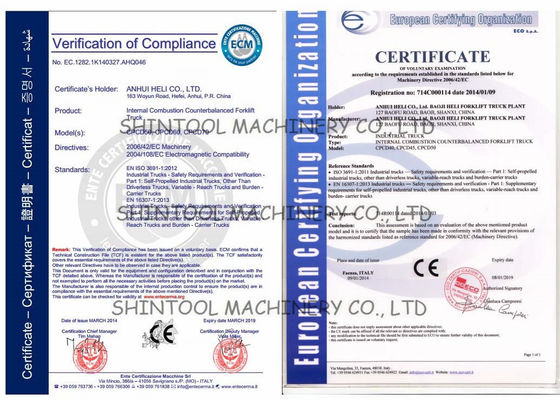 Malzeme Taşıma Endüstriyel Forklift HELI kendinden yapışmalı hidrolik transmisyon ile